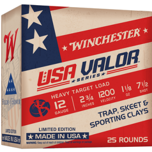 Winchester Ammo USA Valor Shot Shells, 2.75" 1 1/8oz 7.5Shot 25 Per Box/10 Case 12 Gauge - USAV127