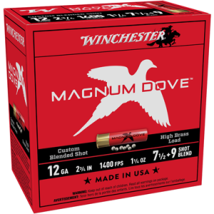 Winchester Ammo MD1279 Magnum Dove 12 Gauge 2.75 1 1/4oz 7.5/9 Shot 25 Per Box chester MD1279 Magnum Dove 12 Gauge 2.75 1 1/4oz 7.5/9 Shot 25 Per Box Ammo