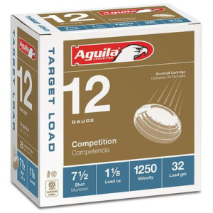 Aguila 1CHB1347 Target Load Standard Velocity 12 Gauge 2.75 1 1/8 Oz 7.5 Shot 25 Bx/ 10 Cs ila 1CHB1347 Target Load Standard Velocity 12 Gauge 2.75 1 1/8 Oz 7.5 Shot 25 Bx/ 10 Cs Ammo