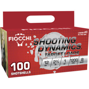 Fiocchi Shooting Dynamics 12 Gauge 2.75 1oz 8 Shot 100 Per Box 12SDB18 cchi Shooting Dynamics 12 Gauge 2.75 1oz 8 Shot 100 Per Box 12SDB18 Ammo