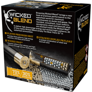 Browning Ammo B193431233 Wicked Blend 12 Gauge 3 1 1/4oz 3/5BI Shot 25 Per Box wning B193431233 Wicked Blend 12 Gauge 3 1 1/4oz 3/5BI Shot 25 Per Box Ammo