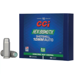 CCI HEVI-Bismuth 10mm Auto 95gr Shotshell #8 Shot 10 Per Box 3710B HEVI-Bismuth 10mm Auto 95gr Shotshell #8 Shot 10 Per Box 3710B Ammo
