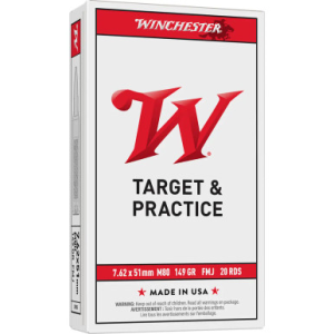 chester WM80 USA M80 7.62x51mm NATO 149gr Full Metal Jacket Lead Core 20 Per Box Ammo