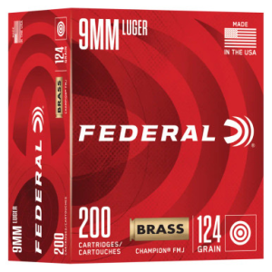 Federal C9124A200 9mm Luger 124gr Full Metal Jacket 200 Per Box eral C9124A200 9mm Luger 124gr Full Metal Jacket 200 Per Box Ammo