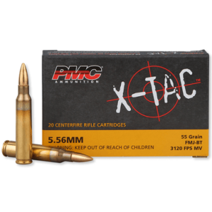 X-TAC 5.56x45mm NATO 55 Grain FMJ 20 Round Box 556X Ammo