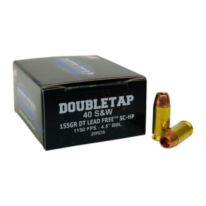 bleTap Ammunition DT Lead Free 40 S&W 155gr Solid Copper Hollow Point 20 Per Box 40155X Ammo