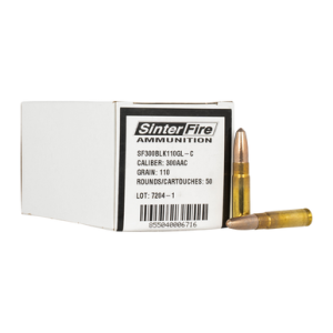 terFire Inc SF300BLK110GLC 300 Blackout 110gr Lead Free Frangible 50 Per Box Ammo