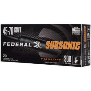Federal F4570FS1SUB Subsonic 45-70 Gov 300gr Fusion Soft Point 20 Per Box eral F4570FS1SUB Subsonic 45-70 Gov 300gr Fusion Soft Point 20 Per Box Ammo
