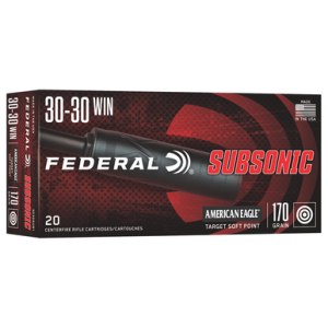 Federal 3030SUB1 Subsonic 30-30 Win 170gr Target Soft Point 20 Per Box eral 3030SUB1 Subsonic 30-30 Win 170gr Target Soft Point 20 Per Box Ammo