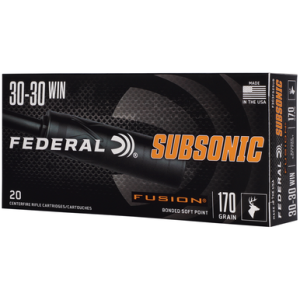 Federal F3030FS2SUB Subsonic 30-30 Win 170gr Fusion Soft Point 20 Per Box eral F3030FS2SUB Subsonic 30-30 Win 170gr Fusion Soft Point 20 Per Box Ammo