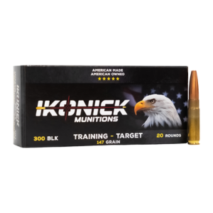 Ikonick Usa IU-300-147FM-B20 Premium Training 300 Blackout 147gr FMJ Boat Tail 20 Per Box nick Usa IU-300-147FM-B20 Premium Training 300 Blackout 147gr FMJ Boat Tail 20 Per Box Ammo