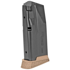  Sauer MAG365910XCOY OEM 9mm Luger Sig Sauer P365 Micro Compact 10rd Black With Coyote Floor Plate Detachable With Ammo