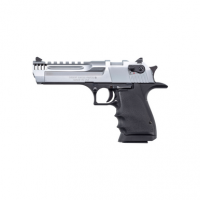 Magnum Research DE357L5BC Desert Eagle L5 357 Mag 9+1, 5" Stainless Steel w/Integral Muzzle Brake & Picatinny Rail, Barrel Brushed Chrome Serrated Carbon Steel Slide, Black Anodized Aluminum Frame w/Beavertail, Black Hogue Finger Grooved Grip