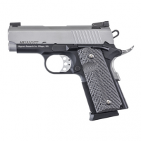 Magnum Research DE1911UTT 1911U 45 ACP 6+1 3" Stainless Steel Bull Barrel, Serrated Stainless Steel Slide, Two-Tone w/Black Finish Aluminum Frame w/Beavertail, Black/Gray G10 Grip, Extended Thumb Safety, Right Hand