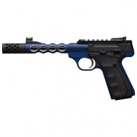 Browning 051562490 Buck Mark Plus 22 LR 10+1 5.90" Vision, Threaded w/Sawtooth Cuts Barrel, Matte Black Optic Ready/Serrated Steel Slide, Blue Anodized Aluminum Black Ultragrip FX Grips