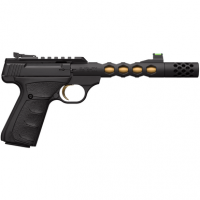 Browning 051573490 Buck Mark Plus Vision SR 22 LR 10+1 5.87" Black Anodized/Gold Cerakote/SR/Threaded Barrel, Matte Black Serrated Steel/Optic Ready Slide & Aluminum Frame Black Ultragrip FX Grip