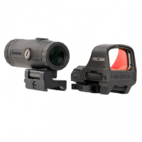 Holosun - Black Anodized, 0.91x1.26 inches Objective, 2 MOA Red Dot/65 MOA Red Circle Multi Reticle with 3x Magnifier - HS510CHM3X