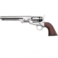 Pietta 1851 Navy "Old Silver" Handgun 36 Cal 7.50" Old Silver Octagon Barrel with Walnut Grip - PF51OS36712