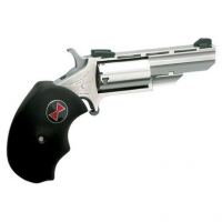 North American Arms BWC Black Widow 22 LR,22 Mag 5rd 2" Overall Stainless Steel with Black Oversized Rubber Grip & Fixed Sights