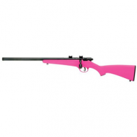 Savage Arms 13842 Rascal FLV-SR 22 LR 1rd Cap 16.13" Matte Blued Rec/Barrel Pink Stock Left Hand (Youth)