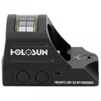 Holosun HE407C-GR X2 Black Anodized 0.63 x 0.91 2 MOA Green Dot Reticle