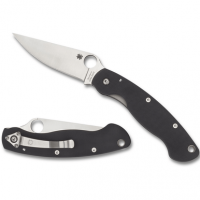 Spyderco C36GPE Military 4" Folding Modified Clip Point Plain CPM S30V Stainless Steel Blade/G10 Black Handle