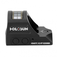 Holosun HS407C X2 - Black Anodized, 0.63x0.91 Objective, 2 MOA Red Dot Reticle - HS407CX2