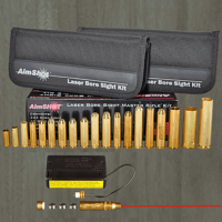 AimShot Master Kit Multi-Caliber Bore Sight with Red 650nM Laser, Uses L736 Button Cell Batteries & 2 AAA Batteries for Battery Pack for Rifles (Batteries Not Included)