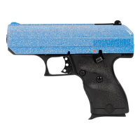 Hi-Point C9 9mm Luger 8+1 3.50" Black Steel Barrel, Hydro-Dipped Blue Sparkle Serrated Slide, Black Polymer Frame, Black Polymer Grips - 916BLSP