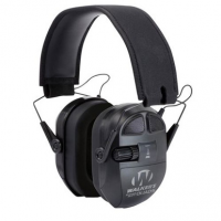 Walker's GWPXPMQB Ultimate Power Muff with Quad Microphones Polymer 26 dB Over the Head Black Ear Cups with Black Headband & White Logo Adult