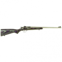 Crickett KSA2228 Crickett 22 LR 1rd 16.12" Blued Receiver Stainless Barrel Purple Laminate Right Hand (Youth)