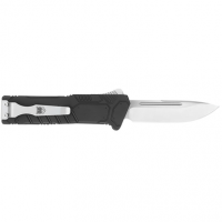 CobraTec Knives BLKSFDNS Special Forces 3.25" OTF Drop Point Plain Satin D2 Steel Blade, 4.75" Black Textured Anodized Aluminum Handle