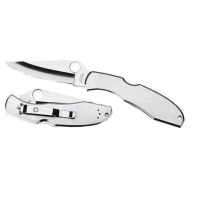 Spyderco C10P Endura II 3.88" Folding Drop Point Plain VG-10 Stainless Steel Blade/Stainless Handle 2