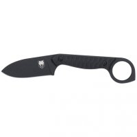 CobraTec Knives CTWLTBLK Wolfteeth EDC 2.75" Folding Drop Point Plain Black 14C28N Steel Blade, 4.25" Black Textured G10 Scales Handle