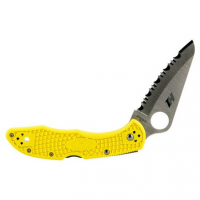 Spyderco C88SYL2 Salt 2 3" Folding Clip Point Serrated H1 Steel Blade/FRN Yellow Handle