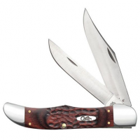 Case 00189 Hunter 4.10" Folding Clip/Skinner Plain As-Ground Tru-Sharp SS Blade/Jigged Rosewood Handle