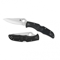 Spyderco C10PBK Endura 4 Lightweight 3.75" Folding Drop Point Plain VG-10 Stainless Steel Blade/FRN Black Handle