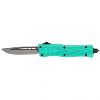 CobraTec Knives STFCTK1SDNS CTK-1 Small 2.75" OTF Drop Point Plain D2 Steel Blade/Tiffany Blue Aluminum Handle Features Glass Breaker Includes Pocket Clip