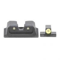 Meprolight USA 417663121 Mepro Hyper-Bright Self-Illuminated Sights Fixed Tritium Yellow Front, Green Rear Black Frame for S&W M&P