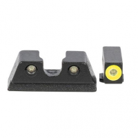 Meprolight USA 402203121 Mepro Hyper-Bright Self-Illuminated Sights Fixed Tritium Yellow Front, Green Rear Black Frame for Glock 42,43,43X,48