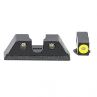 Meprolight USA 466703121 Mepro Hyper-Bright Self-Illuminated Sights Fixed Tritium Yellow Front, Green Rear Black Frame for Century Canik TP Series