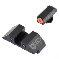 Night Fision GLK003003OGZ Night Sight Set Square fits Glock 42, 43 Square Green w/Orange Outline Green Black