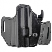 Bianchi 51832 Allusion Assent Pro-Fit OWB Size 11 Black Leather Belt Slide Compatible w/S&W M&P Shield/FN FNS Compact/Glock 26 Gen1-5 Belt Up to 1.50" Wide Left Hand