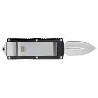 CobraTec Knives BLKOTFMC Money Clip 1.75" OTF Plain D2 Steel Blade/Black Aluminum Handle Includes Pocket Clip