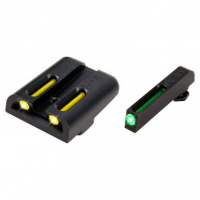 Truglo TG131GT2Y Brite-Site TFO High Set Fits Glock 20/21/29/30/31/32/37 Tritium/Fiber Optic Green Front Yellow Rear Black