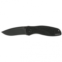 Kershaw 1670BLK Blur 3.40" Drop Point w/Recurve Plain DLC Black 14C28N Sandvik Stainless Steel Black Anodized Aluminum Handle Folding