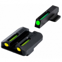 TruGlo TG-TG131NT4Y TFO Square Tritium/Fiber Optic Green Front/U-Notch Yellow Rear Nitride Fortress Frame for 1911 with Novak 270 Front, 500 Rear