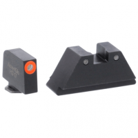 AmeriGlo GL452 Optic Compatible Sight Set for Glock Black | XL Spartan Operator Tall Green Tritium with Orange Outline Front Sight XL Tall Green Tritium with Black Outline Rear Sight