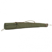 Bob Allen 14534 Canvas Shotgun Case made of Canvas with Green Finish, Leather Strap & Sling, Quilted Flannel Lining with Batting & Self-Repairing Nylon Zipper 48" L