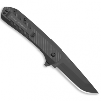 Outdoor Edge VX430A Razor VX4 EDC 3" Folding Drop Point Plain Black Oxide 420J2 SS Blade, Black Textured Carbon Fiber/G10 Handle